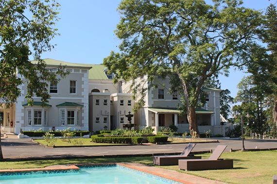 kearsney manor view from the swimming pool.